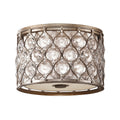 Feiss Lucia Flush Ceiling Light with Sunflower Crystals and Silver 