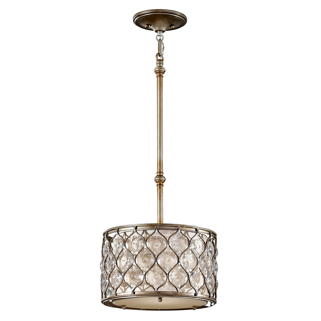 Feiss Lucia 1 Light Pendant Light in Burnished Silver