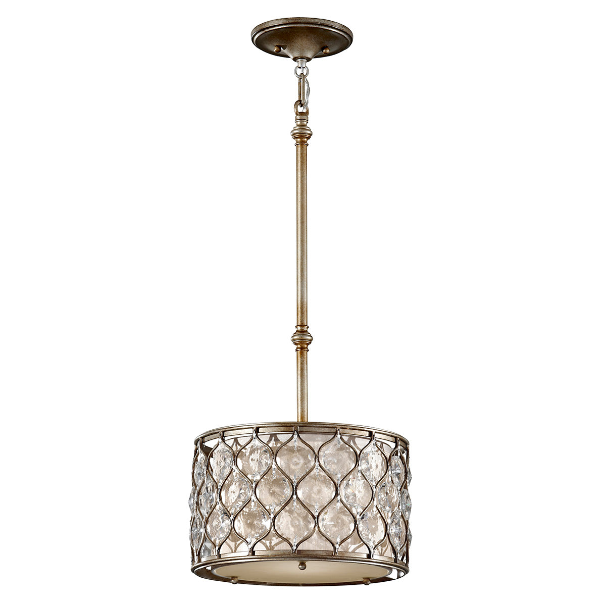 Feiss Lucia 1 Light Pendant Light in Burnished Silver