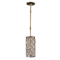 Feiss Lucia Mini Pendant Light with Sunflower Crystals in Silver