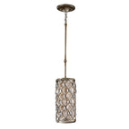 Feiss Lucia Mini Pendant Light with Sunflower Crystals in Silver