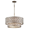 Feiss Lucia 6 Light 2-Tier Chandelier in Burnished Silver