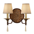 Feiss Marcella 2 Light Wall Light in Ornate Bronze Gold