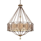 Feiss Marcella 4 Light Pendant Light in Ornate Bronze Gold
