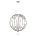 Feiss Oberlin Large LED Pendant Light in Satin Nickel with Clear Finish
