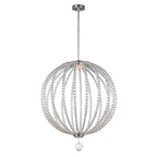 Feiss Oberlin Large LED Pendant Light in Satin Nickel with Clear Finish