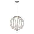 Feiss Oberlin 50cm LED Crystal Pendant Light in Satin Nickel