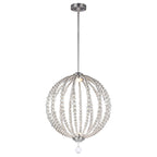 Feiss Oberlin 50cm LED Crystal Pendant Light in Satin Nickel