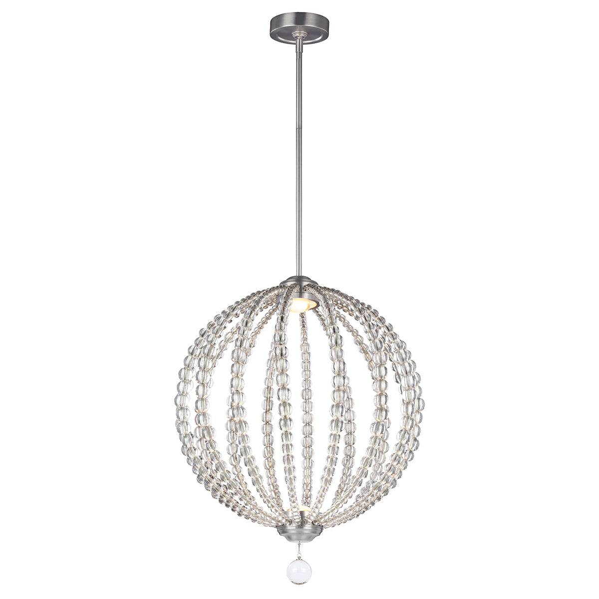 Feiss Oberlin 50cm LED Crystal Pendant Light in Satin Nickel