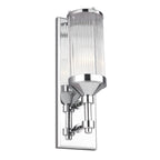 Feiss Paulson 1 Light Wall Light in Chrome with Clear Glass Shade