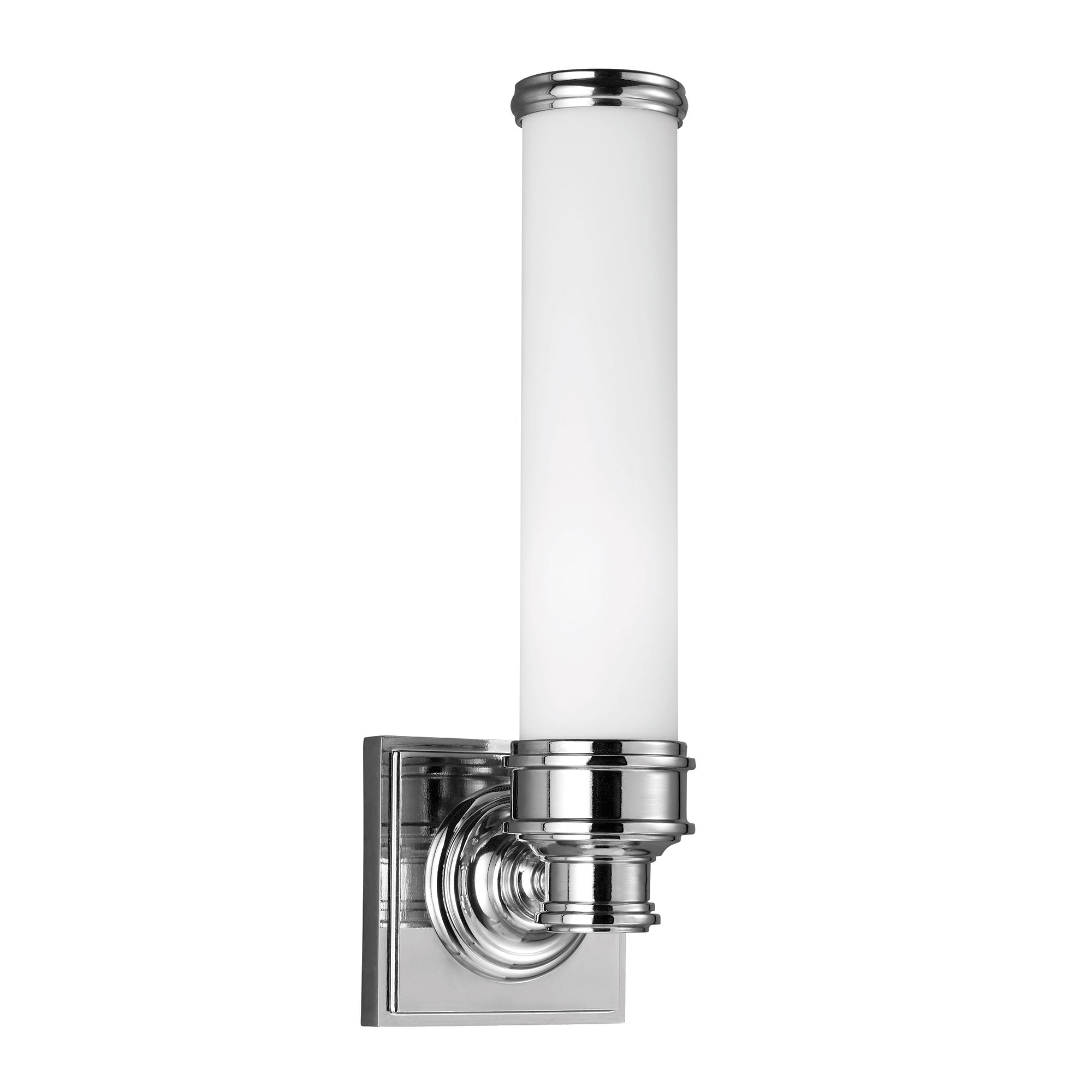 Feiss Payne 1 Light Bathroom Wall Light in Polished Chrome with Opal Etched Shade