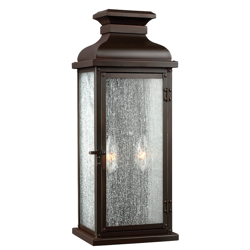 Feiss Pediment 2 Light Outdoor Wall Lantern in Dark Aged Copper