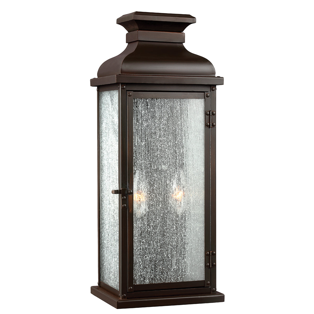 Feiss Pediment 2 Light Outdoor Wall Lantern in Dark Aged Copper