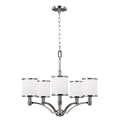 Feiss Prospect Park 5 Light Chandelier in Satin Nickel and Chrome