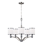 Feiss Prospect Park 5 Light Chandelier in Satin Nickel and Chrome