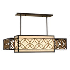 Feiss Remy 4 Light Pendant Light in Heritage Bronze and Gold
