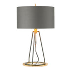 Elstead Ferrara Table Lamp in Polished Gold with Grey Shade