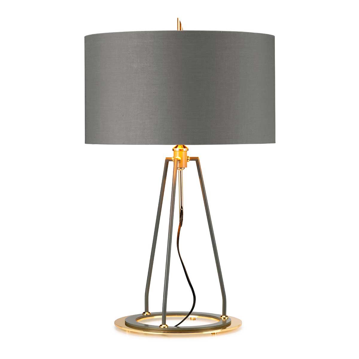 Elstead Ferrara Table Lamp in Polished Gold with Grey Shade