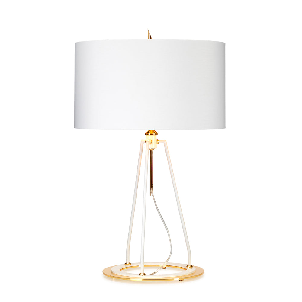 Elstead Ferrara Table Lamp in Polished Gold with White Shade
