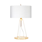 Elstead Ferrara Table Lamp in Polished Gold with White Shade
