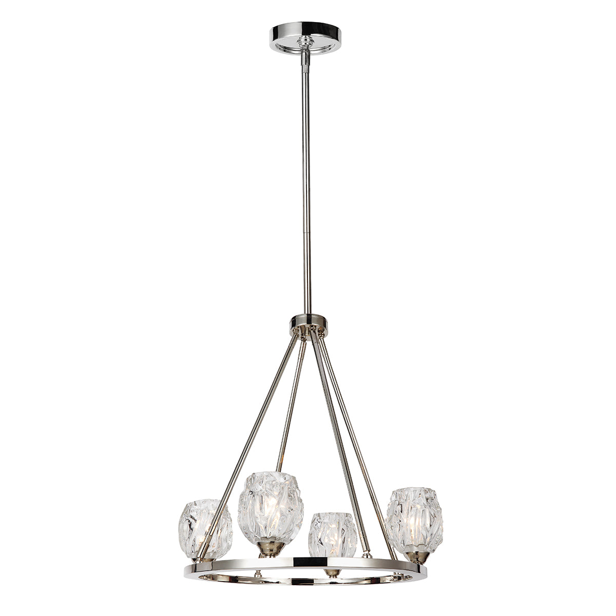 Feiss Rubin 4 Light Chandelier in Polished Nickel