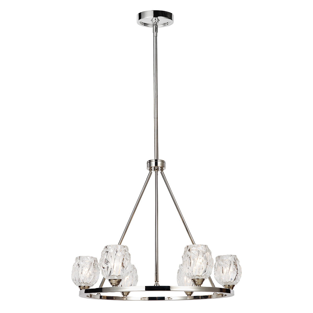 Feiss Rubin 6 Light Chandelier in Polished Nickel