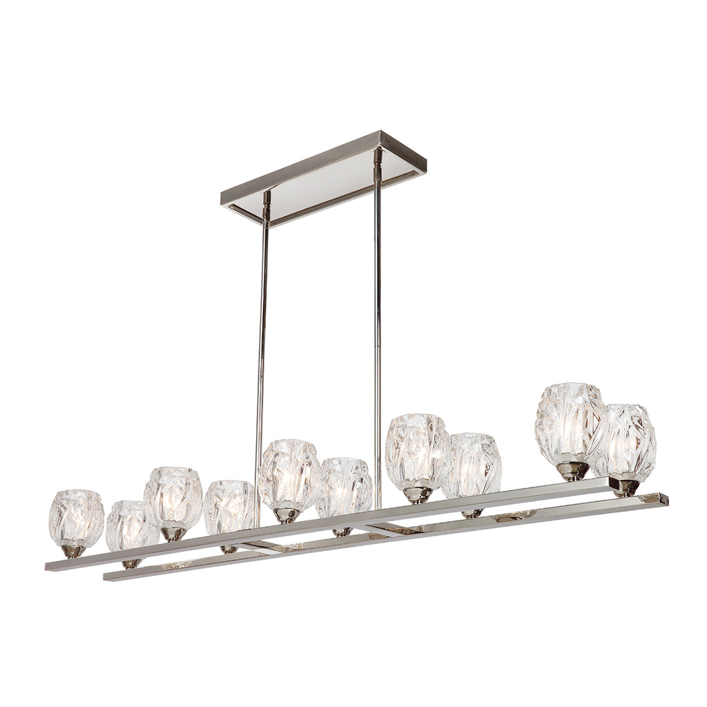 Feiss Rubin 10 Light Island Chandelier in Polished Nickel