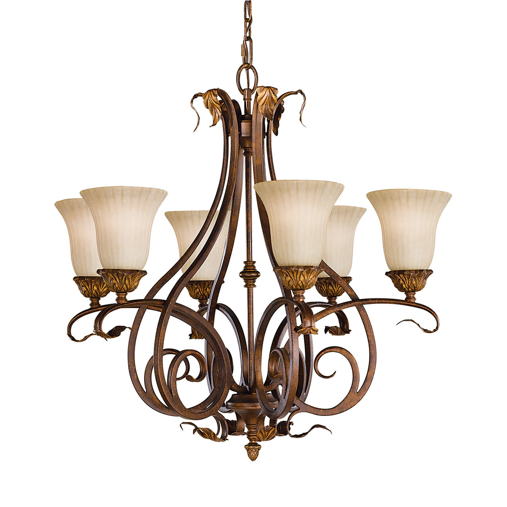 Feiss Sonoma Valley 6 Light Chandelier in Tortoise Shell