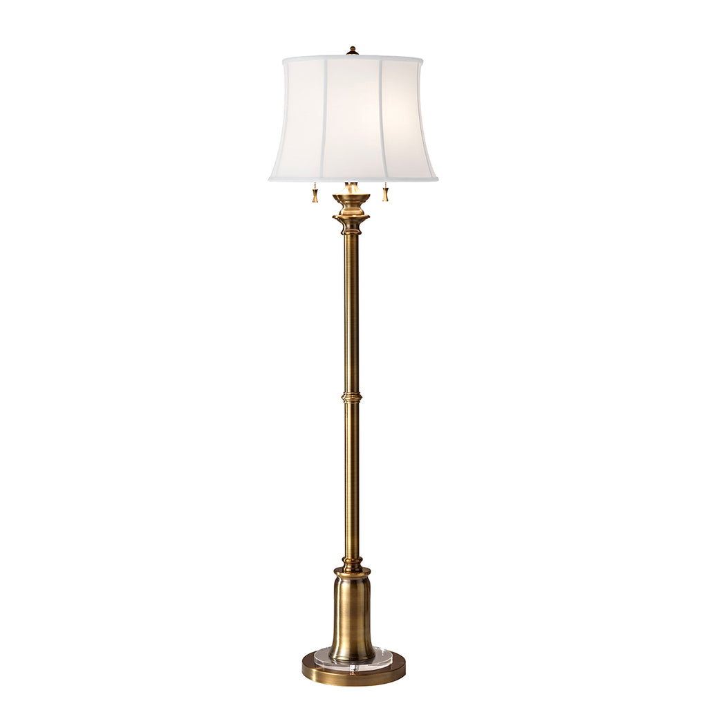 Feiss State Room Floor Lamp in Bali Brass with Shade