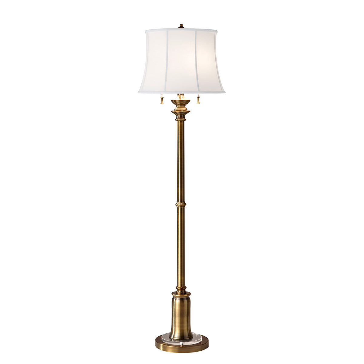 Feiss State Room Floor Lamp in Bali Brass with Shade