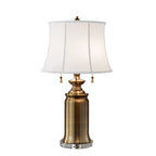 Feiss State Room Table Lamp in Bali Brass with Shade