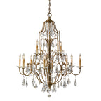 Feiss Valentina 12 Light Multi-Tier Chandelier in Oxidised Bronze