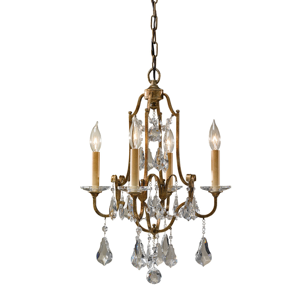 Feiss Valentina 4 Light Pendant/Semi Flush Ceiling Light in Oxidised Bronze