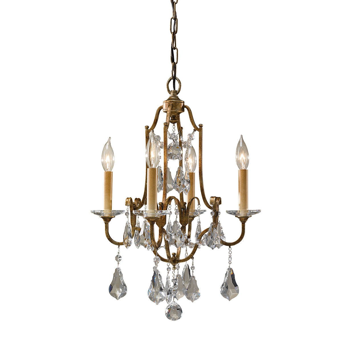 Feiss Valentina 4 Light Pendant/Semi Flush Ceiling Light in Oxidised Bronze