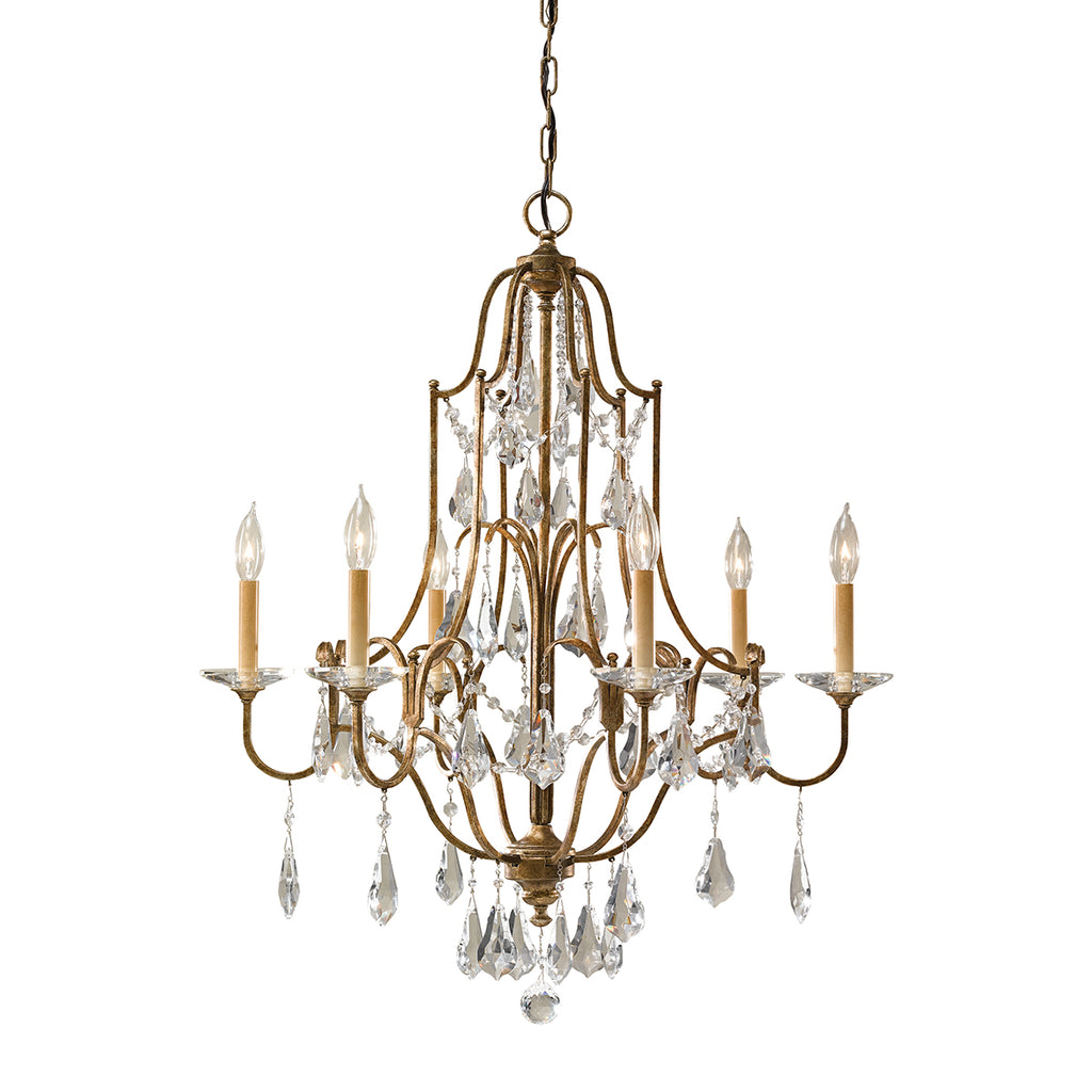 Feiss Valentina 6 Light Chandelier in Oxidised Bronze