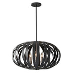 Feiss Woodstock Oval Cage Pendant Light in Textured Black