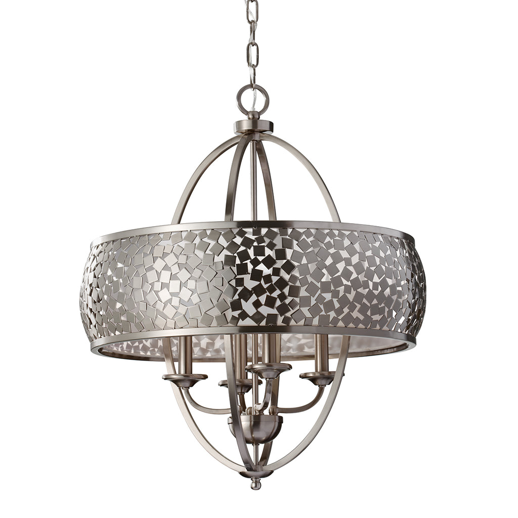 Feiss Zara Large 4 Light Pendant Light in Brushed Nickel