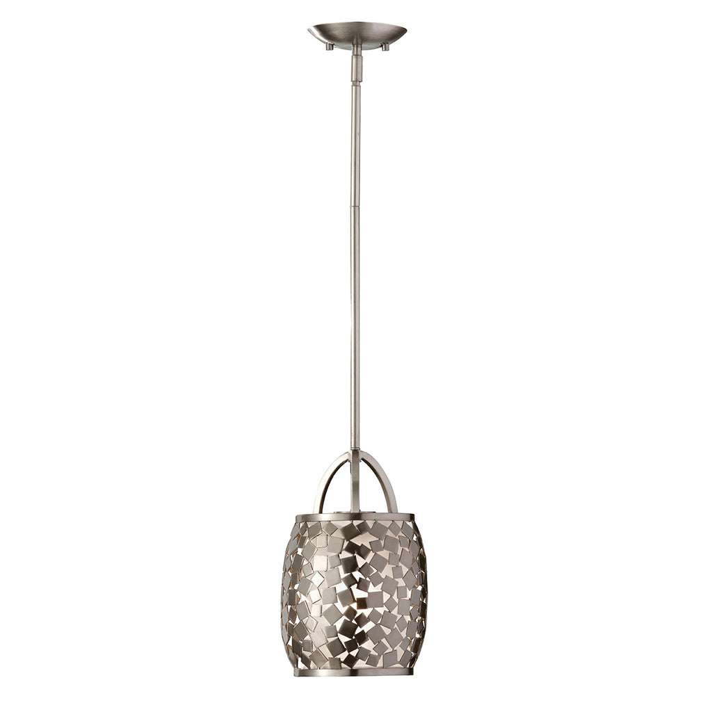 Feiss Zara 1 Light Pendant Light in Brushed Nickel