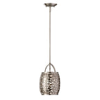 Feiss Zara 1 Light Pendant Light in Brushed Nickel