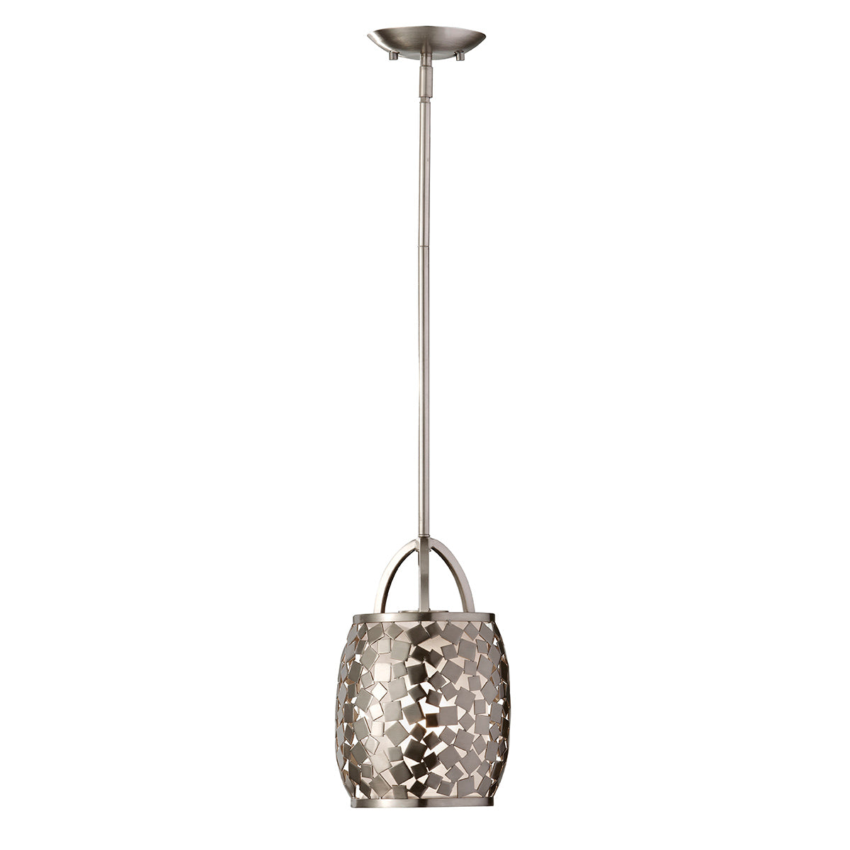 Feiss Zara 1 Light Pendant Light in Brushed Nickel
