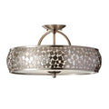 Feiss Zara 3 Light Semi Flush Ceiling Light in Brushed Nickel