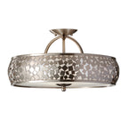 Feiss Zara 3 Light Semi Flush Ceiling Light in Brushed Nickel