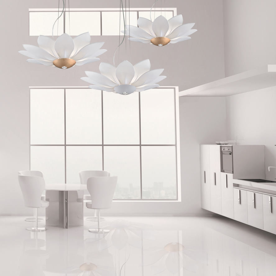 Kolarz Fiore 7 Light Ceiling Pendant Leaf Silver 5231.80650