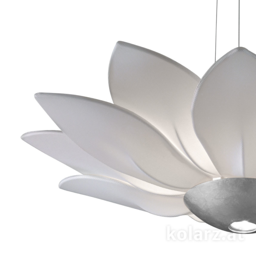 Kolarz Fiore 7 Light Ceiling Pendant Leaf Silver 5231.80650
