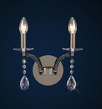 Diyas Fiore 2 Light Wall Light in Black Chrome with Crystal