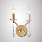 Diyas Fiore Double Wall Light in French Gold with Crystal