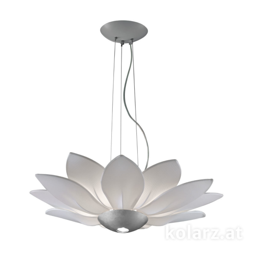 Kolarz Fiore 7 Light Ceiling Pendant Leaf Silver 5231.80650