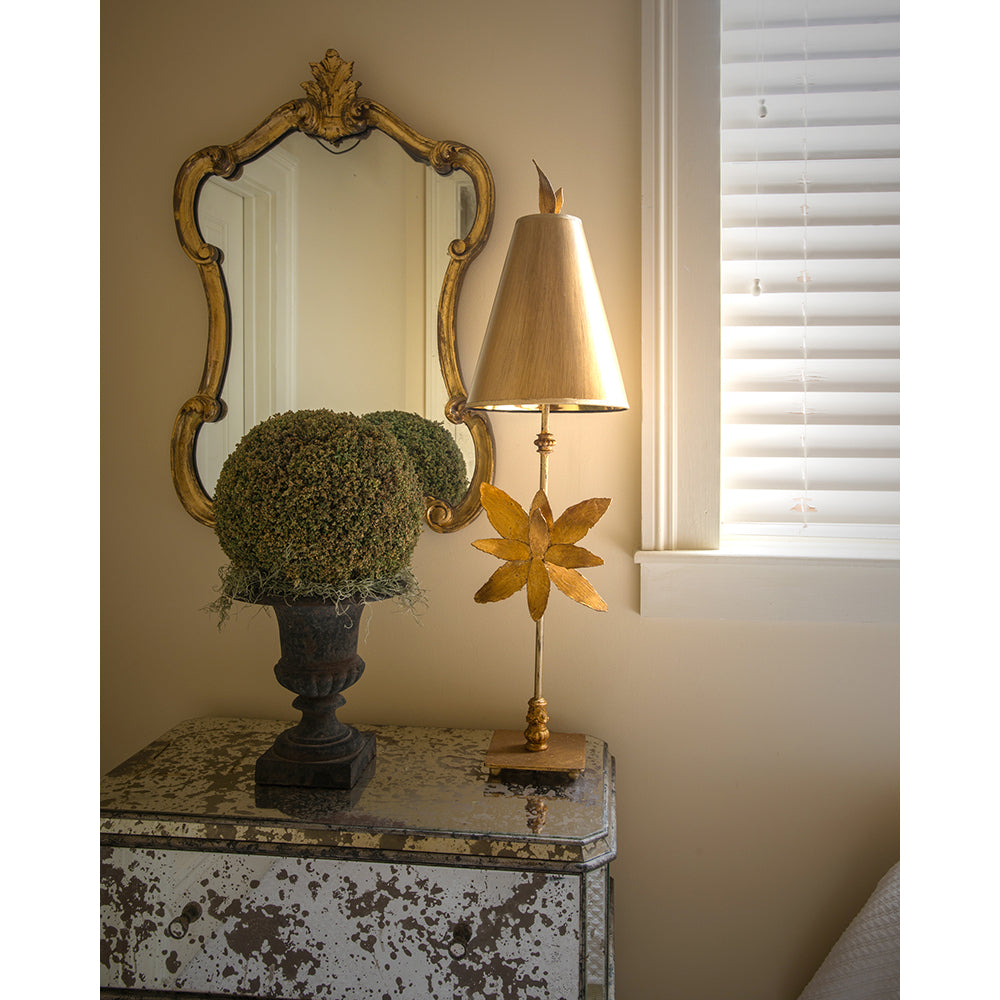 Flambeau Azalea Table Lamp in Gold Leaf