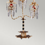 Flambeau Birdland 3 Light Table Lamp with Crystals in Cream and Gold