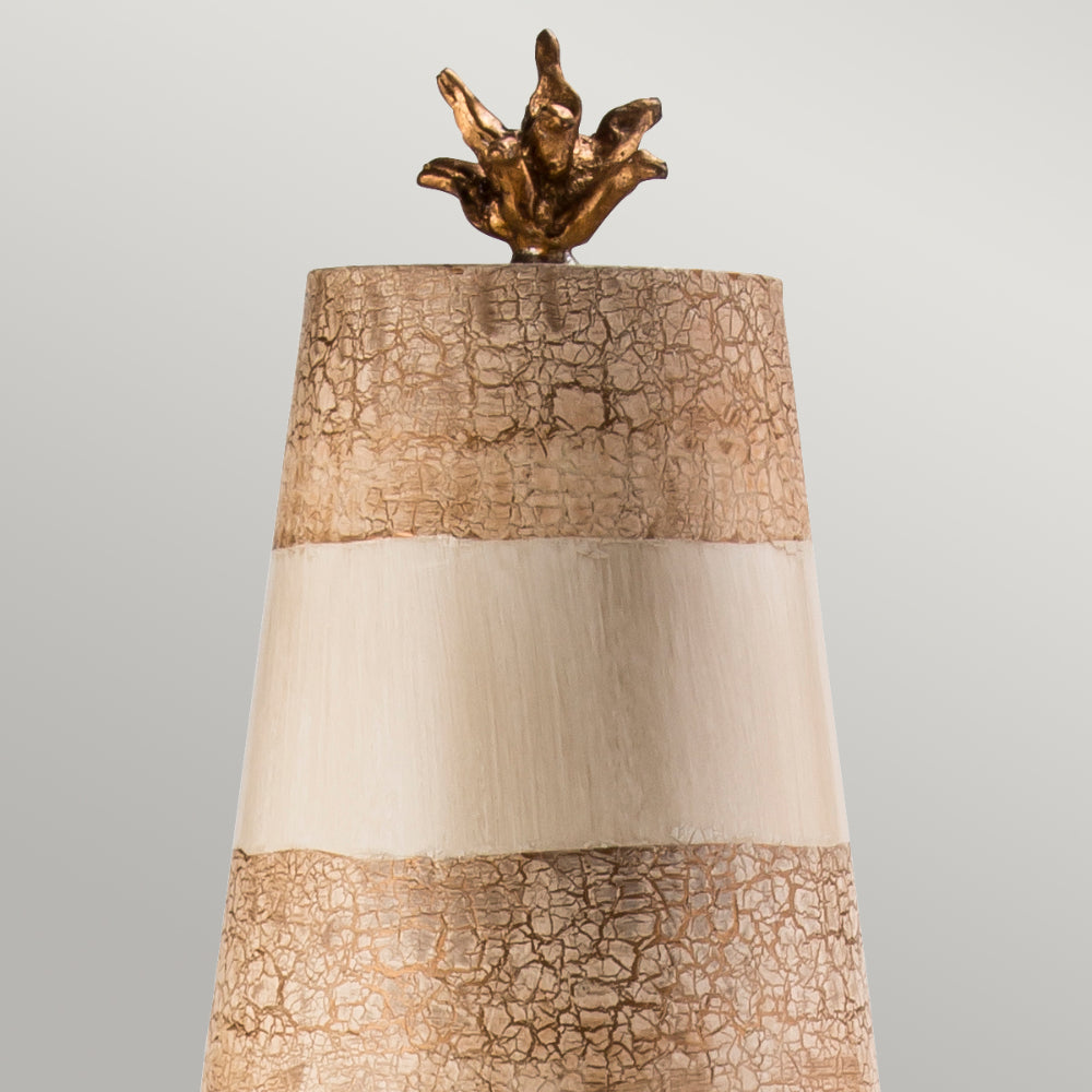 Flambeau Birdland Table Lamp with Crystals in Gold and Cream